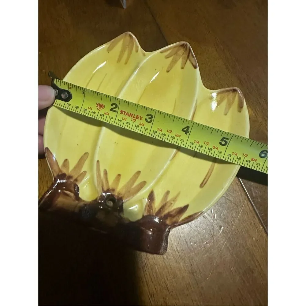 Vintage Painted Ceramic Banana Spoon Rest Kitchen Decor 6”